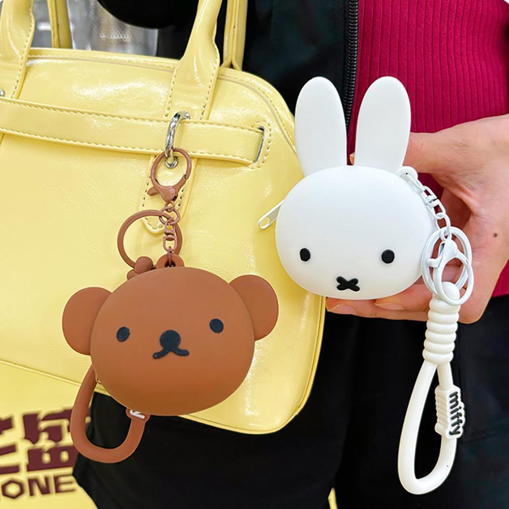 Kawaii Miffy Boris Cute Coin Purse Cartoon Rabbit Soft Silicone Mini Multifunctional Storage Bag Decoration Pendant Girl Gift