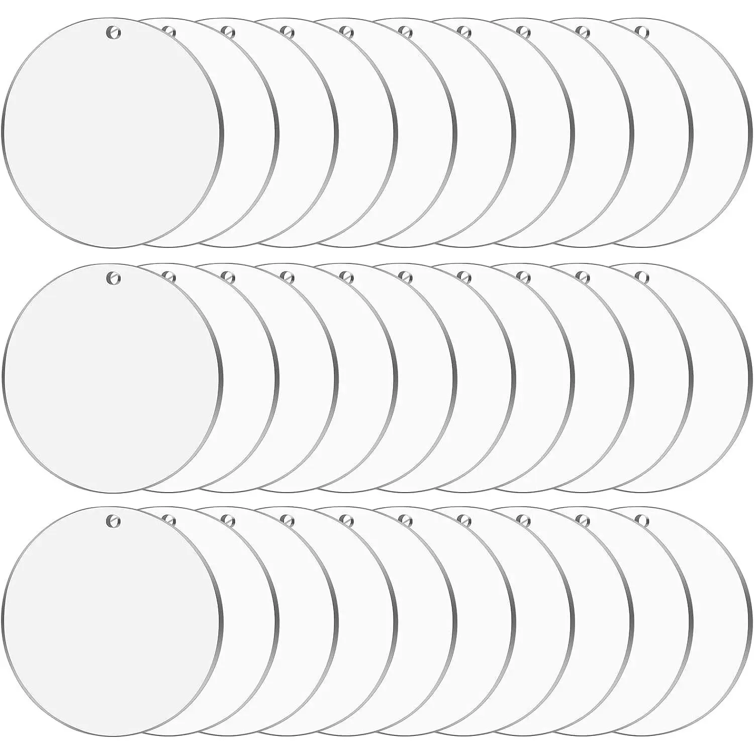 4 Inch Acrylic Ornaments Blanks, 30pcs Clear Round Acrylic Ornament Blanks, Acrylic Circle Disc Ornament Blanks with Hole for Vinyl, Christmas Decor, Engraving, Painting, and DIY Craftingfidget toys