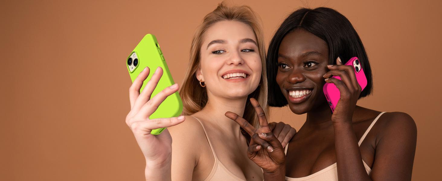 Compatible with iPhone 14 Case, Liquid Silicone Case [with 2X Screen Protectors], Full Body Shockproof Protective Cover Slim Thin Phone Case for iPhone 14 6.1 inch, Stone