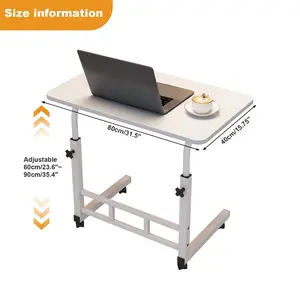 32" Small Adjustable Standing Desk with Wheels – Portable Height Adjustable Rolling Laptop Table – Mobile Computer Desk for Home Office, Study, Bedroom