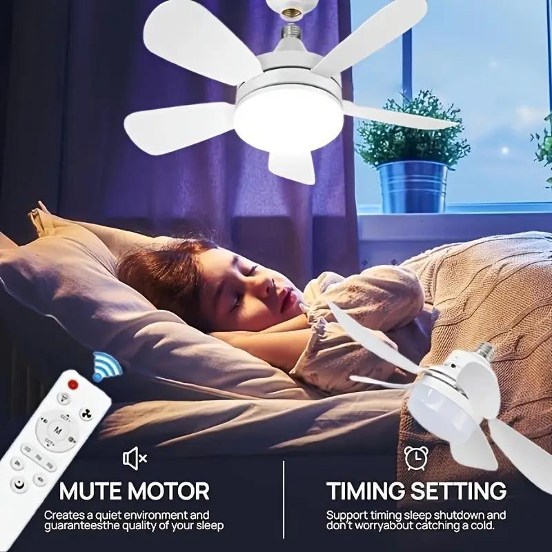 16 Inch LED Ceiling Fan Light with Remote Control, Led Lighting Fan, 30w Socket Fan 2000 Lumens, 3 Speeds 3 Colors 3000-6000k, Ideal for Bedroom Living Room Kitchen Garage