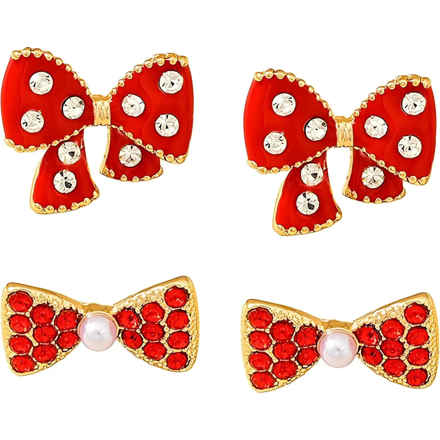 Christmas Earrings for Women  Red Bow Earrings Christmas Holiday Festival  Gifts