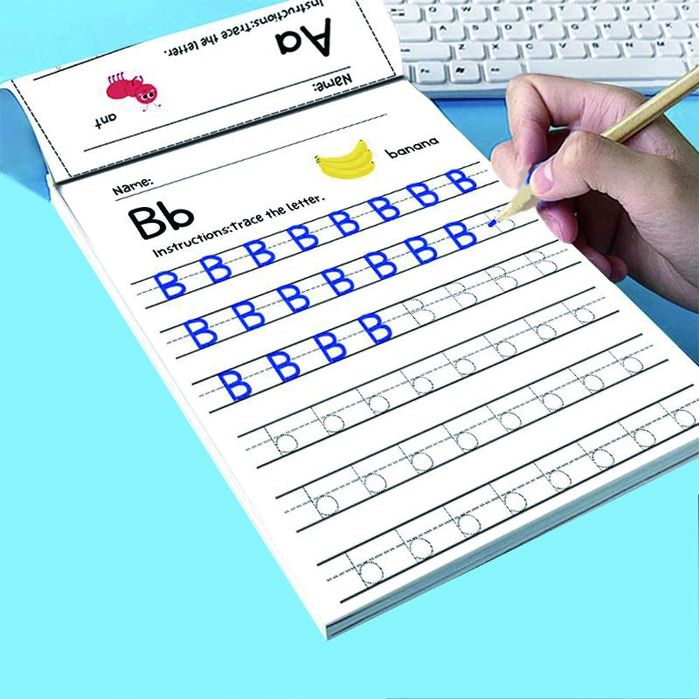 64 Pages Alphabet Practice Book with Cute Cartoon Patterns, Learning Aid for Kids, Engaging Children, Fun Writing Activities, Handwriting Exercises & Durable Paper, Letter Tracing, Ideal Back to School Gift