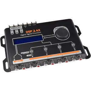 Car Audio DSP 2.4X Digital Crossover and Equalizer 4 Channel Full Digital Signal Audio Processor DSP with Sequencer Remote Relay