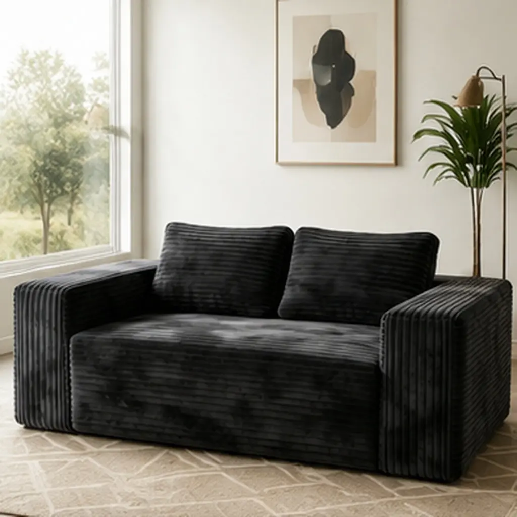 ARCH Cloud Loveseat Sofa Couch in a Box 2 Seater Boneless Couch Comfy Deep Seat Corduroy Sofa Compressed No Assembly Memory Foam Modern Small Couches for Living Room Bedroom Apartment Gray, Gray Color Options, Corduroy Material, 2 Seat Seat Count
