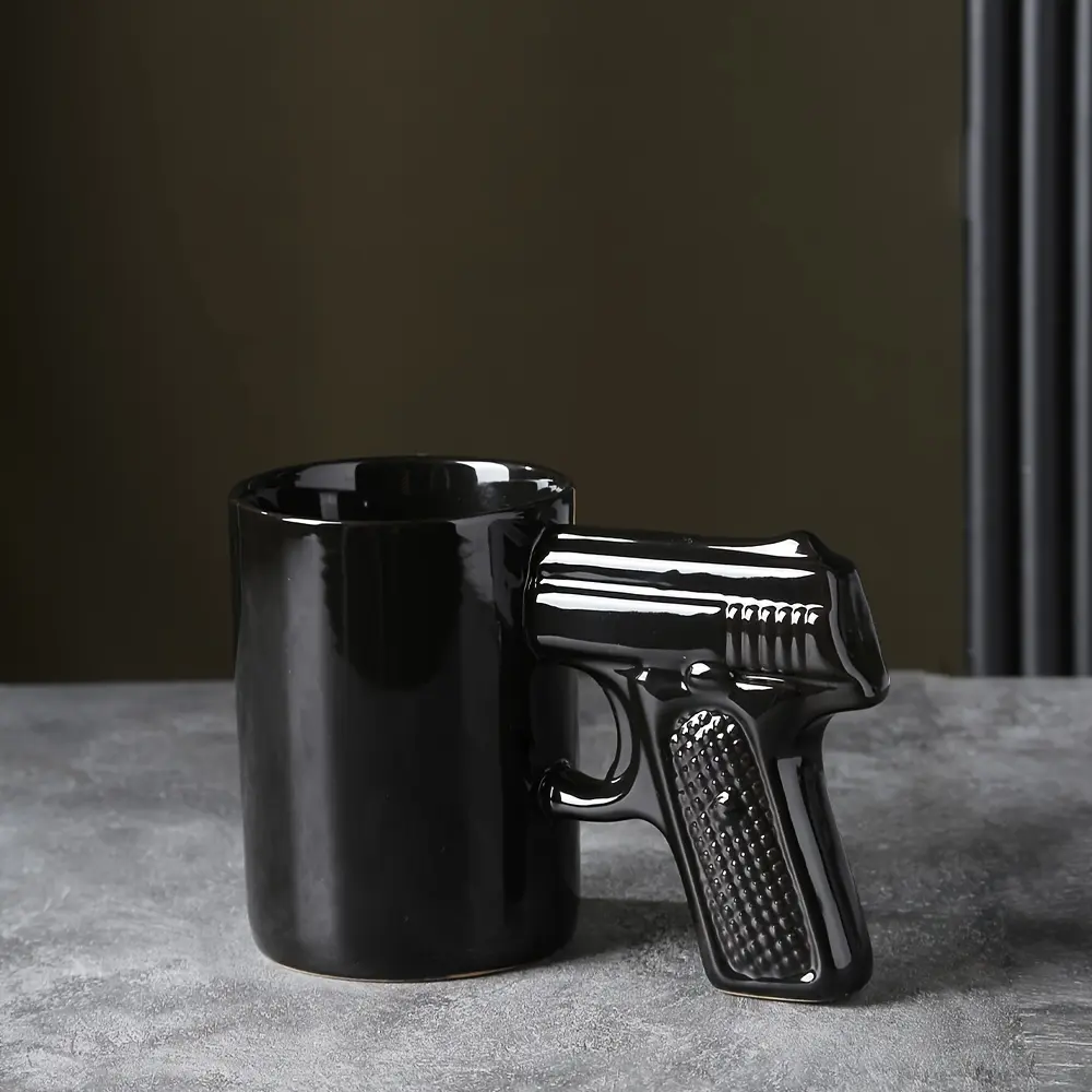1 Unique Pistol-Shaped Mug, a Creative Humorous Coffee Cup That Is Reusable And Suitable for Both Hot And Cold Beverages, Made of Ceramic, Funny Mugs