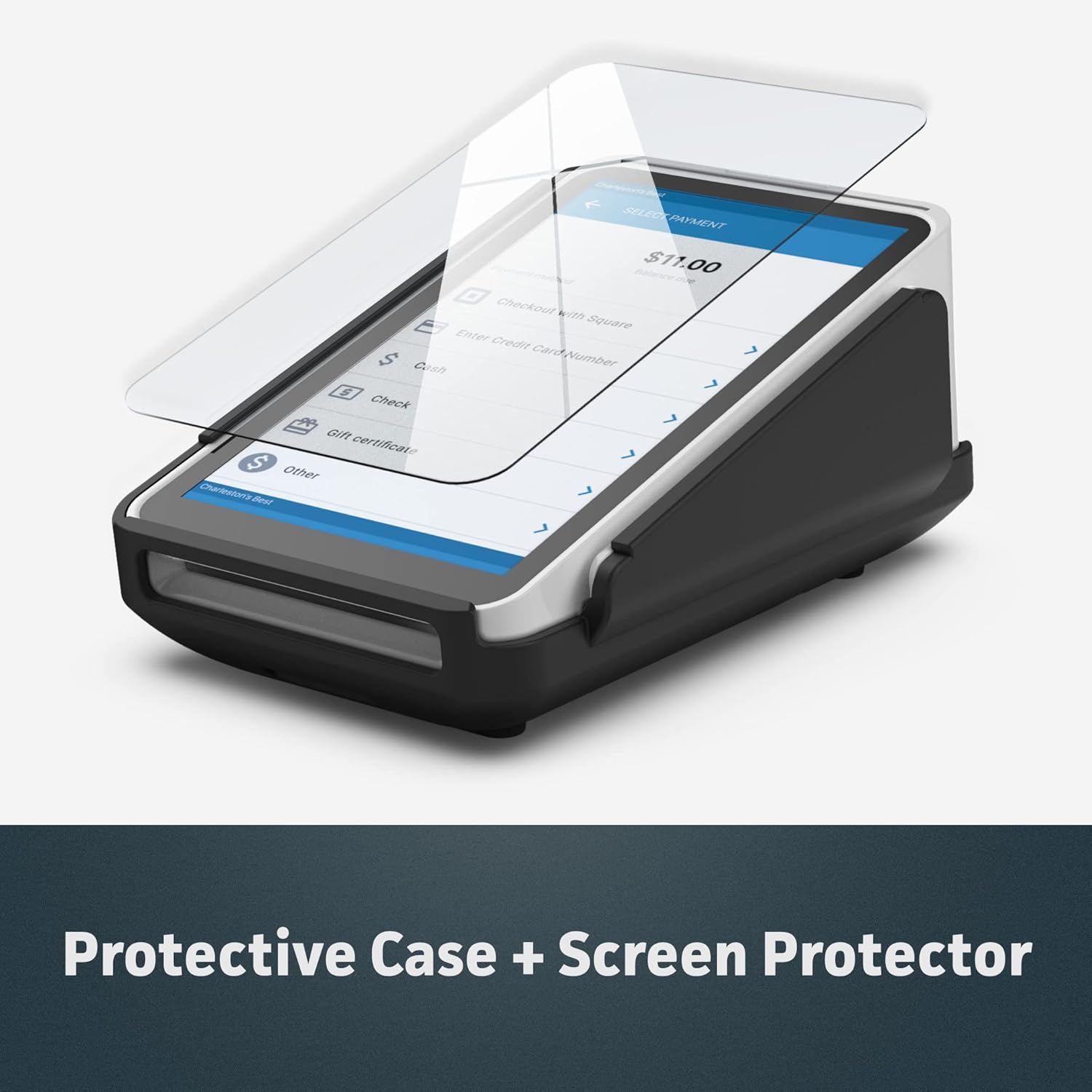 Protective Case and Screen Protector for Square Terminal Card Reader - Rubberized Hard Casing with Non-Slip Base and Tempered Glass (Products)