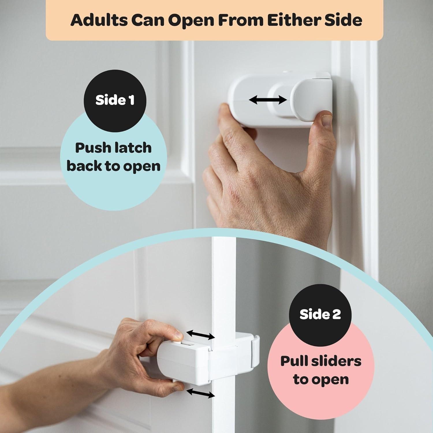 HugLock Safety Door Hook Child Safety Lock - Easy Install No Tools Needed - Keeps Kids Out of Reach - Ideal for Home Organiser