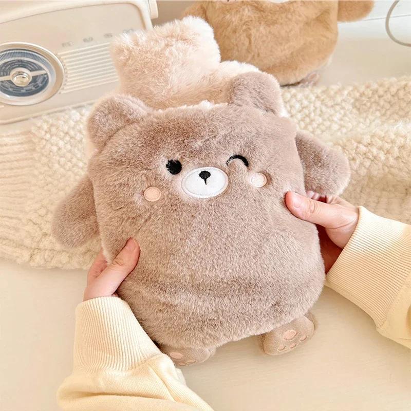 Kawaii Insulation Hot Water Bottle Plush Rubber Hand and Foot Belly Warmer Explosion-proof Hot Water Bag for Women Period Cute
