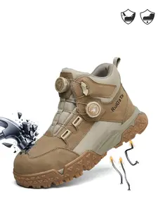 Men's Safety Boots with Steel Toe, Anti-Puncture, Slip-Resistant, Durable Boots, Work Site Protection Shoes, Labor Protective Footwear, Worker
