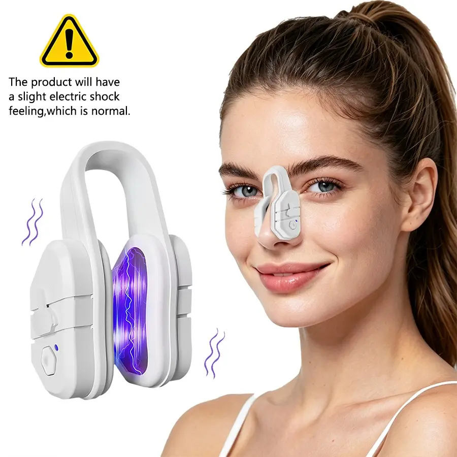EMS Microcurrent Nose Shaping Clip, Vibration Sculpting Lifter, Tightening Nasal Lines, Silicone Beauty Tool, Portable Home Use