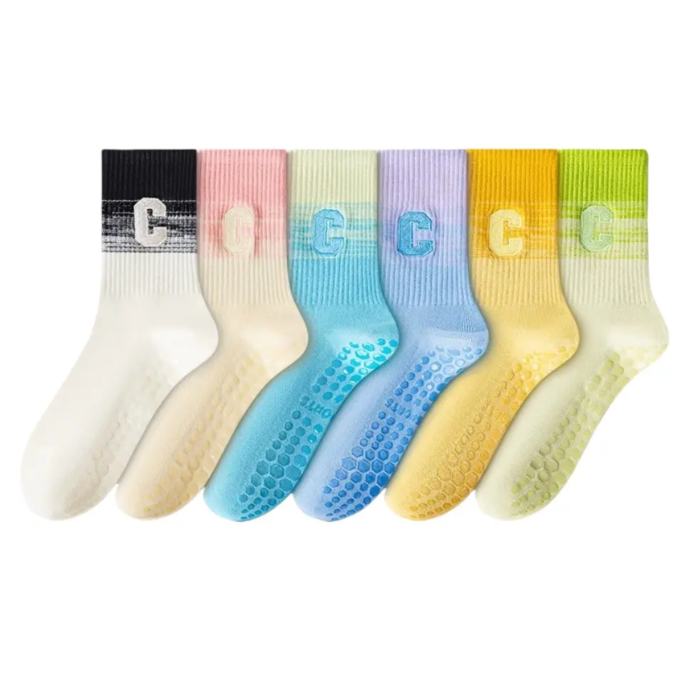 Women's Yoga Socks Non-Slip Professional Pilates Pure Cotton Mid-Calf Socks Summer Special Fitness Floor Sports Socks
