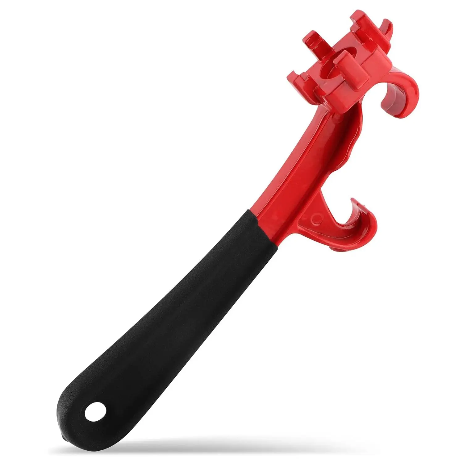 3-in-1 Bung Wrench & Bucket Opener Tool,  Drum Lid Remover for 5-55 Gallon Drums,  Cans, Pails, with Non-Slip Handle for Industrial/ Use(Color:Black red)