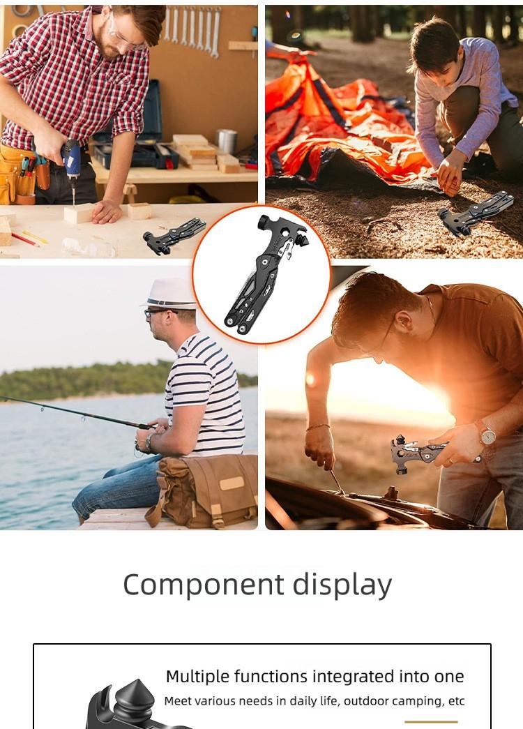 Multifunctional Emergency Escape Hammer Portable Car Window Breaker Survival Tool for Outdoor Camping Hiking Adventure Safety Gear