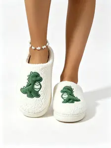 Creative Animal Dinosaur Shape Plush Slippers, Comfortable Soft Non-Slip Thick Sole, Ideal for Bedroom and Daily Wear at Home