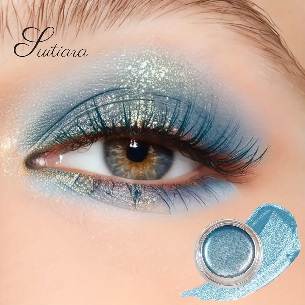 2pcs Mystic Ocean Galactic Glimmer Gel Eyeshadow - Jelly Form, Creamy Long-Wearing, Waterproof, Non-Caking, Smooth Apply, Single-Color High-Shine, Easy to Use, Long Lasting Makeup for Daily & Party Looks, Gel Texture, Super Shiny Eyeshadow, Multi-Scene