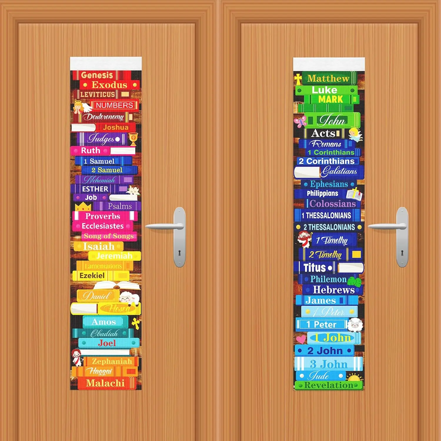 2 count Classroom Door Window Cover Blackout Curtain, Classroom Window Cover Lockdown Shade, Office Door Covering for Teachers and  8 x 36 Inches (Books of The , Colorful, 8X36)