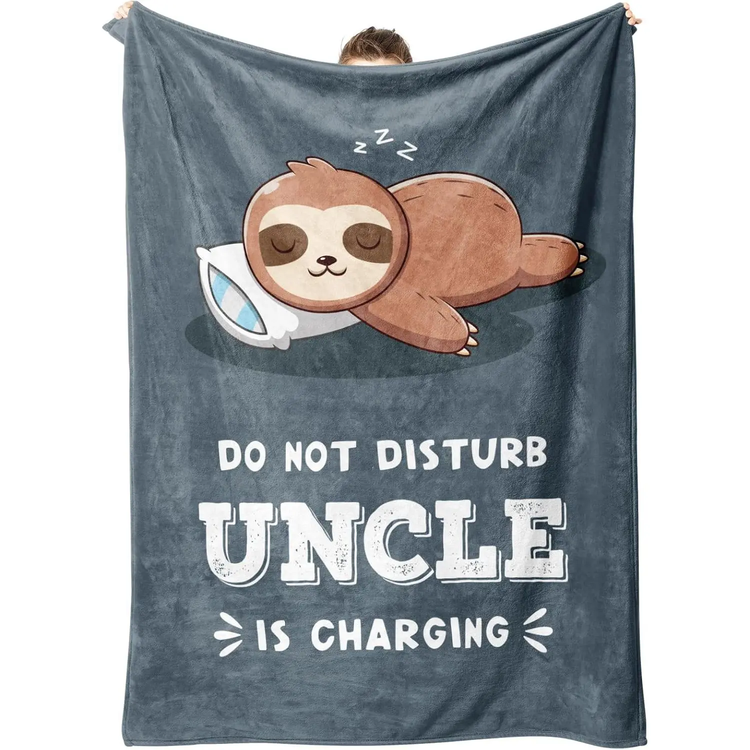 Funny Gifts for Uncle, Uncle is Charging Sloth Blanket, Birthday Gifts for Uncles from Niece Nephew, Uncles Gift for Fathers Day Christmas, Soft Sloth Throws Blanket for Uncle