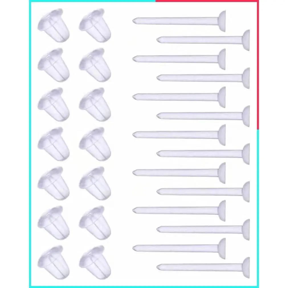 100 Pairs Clear Plastic Earrings for Sports, Work, and Surgery
