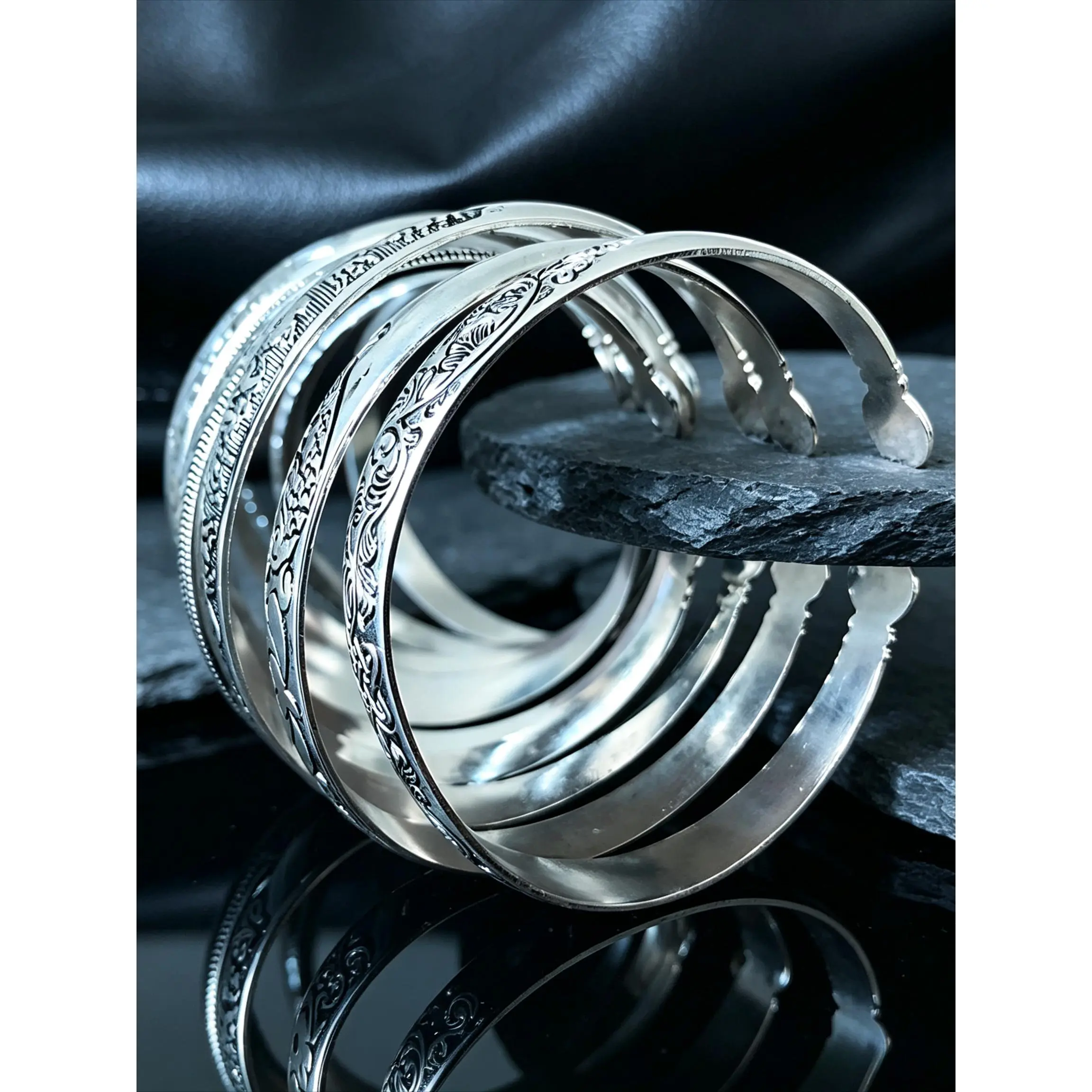 Vintage Chinese Style Cuff Bangle, Adjustable Engraving Bangles, Exquisite High Quality Bracelet for Women & Men, Fashion Accessories for Daily Wear, Bangles Set, Cuff Bangles Bracelets, Bracelet Jewelry