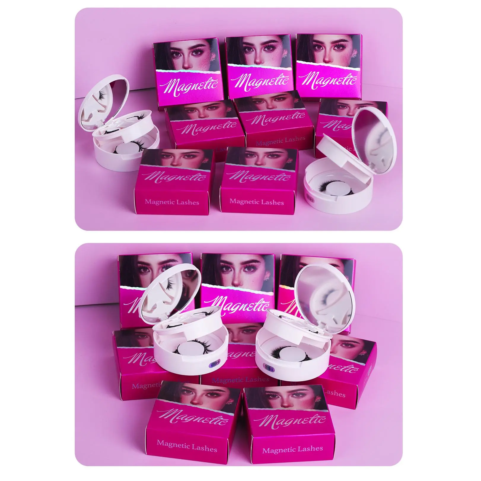 Synthetic Magnetic Eyelashes, No-Glue Double Layer Set with Lightweight Compact Storage Case, Reusable Natural Look