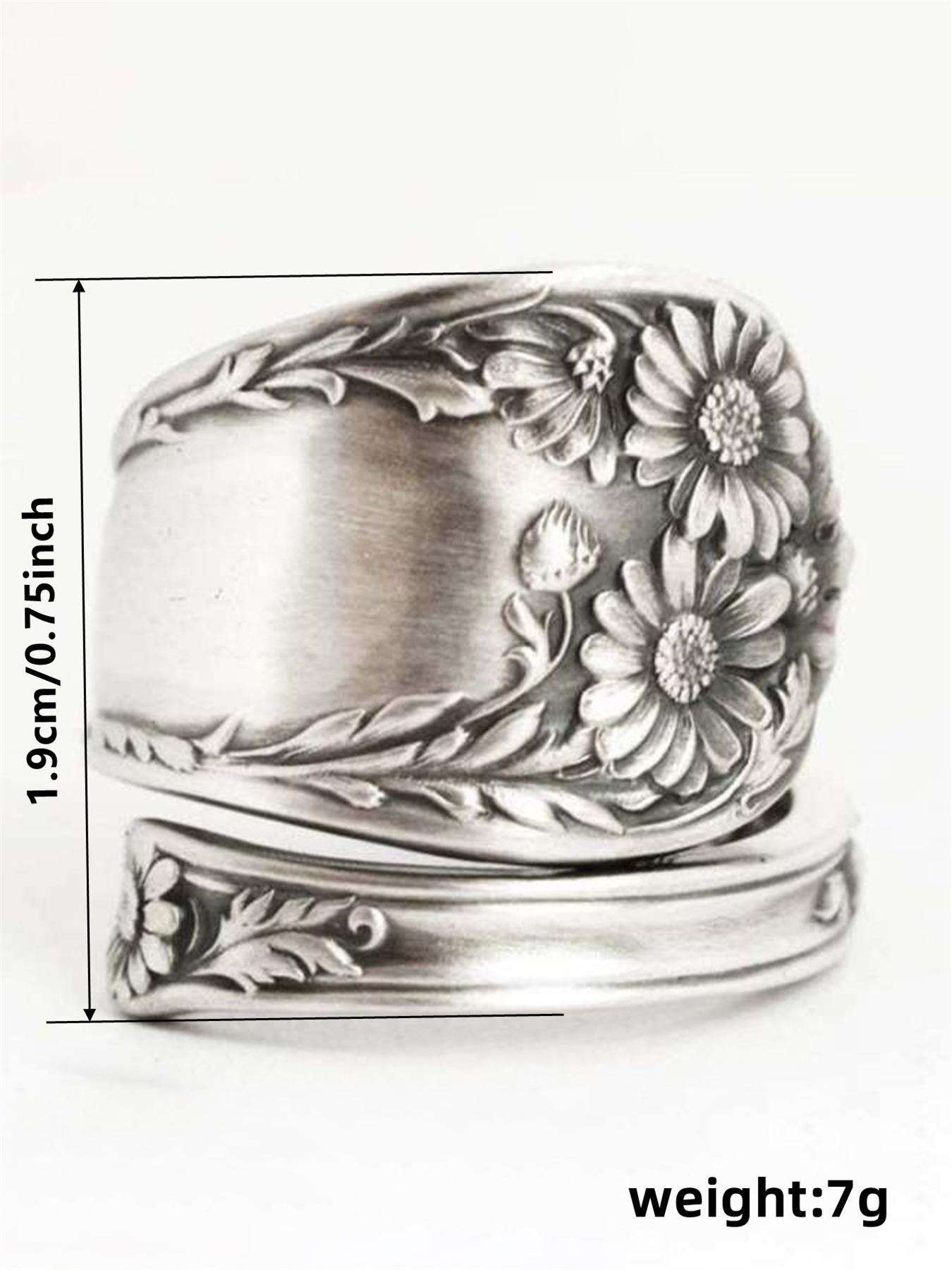 Vintage Sunflower Design Cuff Ring, Adjustable Sunflower Ring, Beautiful Rings, Fashion Accessories for Women & Girls, Trendy All-match & Exquisite Jewelry for Birthday Gift, Adjustable Rings, Trendy Jewellery Accessories