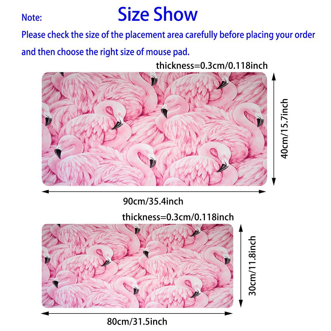 Pink Flamingo Pattern Mouse Pad, 1 Count Gaming E-sports Computer Thickened Mouse Pad, Washable Mouse Pad for Home & Office