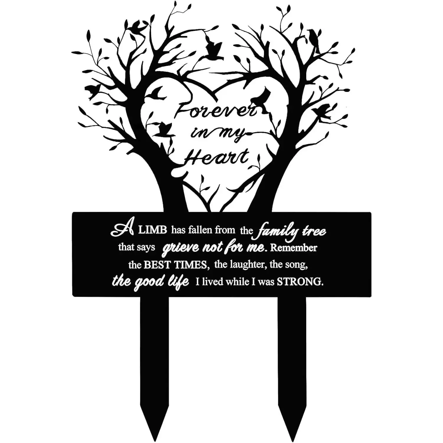 Garden Stake Graves Cemetery Decorations Metal Memorial Grave Markers Family Tree Graveyard Commemorative Plaque for Dad Mom Remembrance Plaque Stake Sympathy Graveside Decor Sign for Outdoor