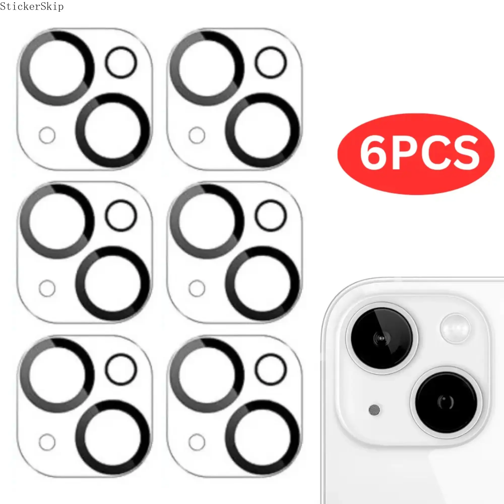 iPhone Camera Lens Protector, 6-Pack HD Tempered Glass Rear Camera Lens Cover, Anti-Scratch Lens Guard Multipack Accessory, Compatible with iPhone 11/11 Pro/11 Pro Max/12/12 Mini/12 Pro/13/13 Mini/13 Pro Max/14/15/16, Durable Camera Protection for Daily S