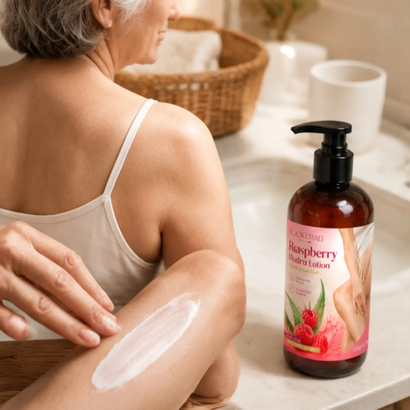 Raspberry Hydra Lotion, with raspberry extract, aloe vera, deeply moisturizing, soothing, body care, 300g/10.58oz