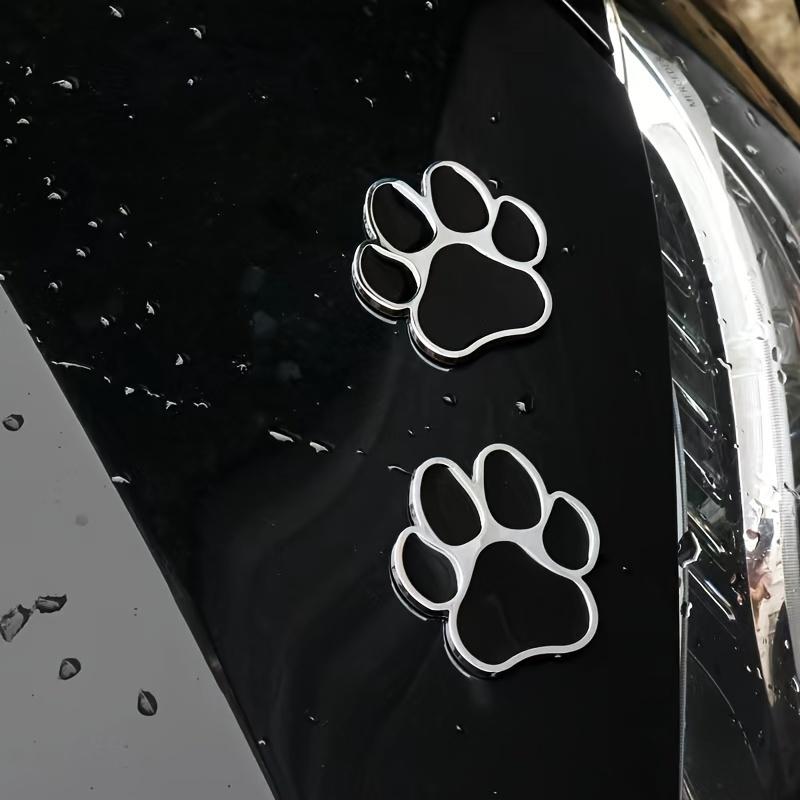 Stylish 3D Chrome Dog Paw Car Sticker Metal Footprint Decal for Cars Motorcycles Exterior Accessory Weatherproof Design