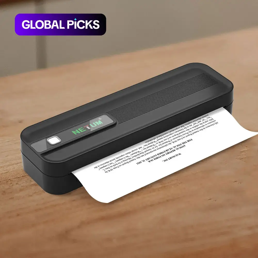 Portable A4 Printer, Wireless Bluetooth Mobile Phone Printer, Direct Connection Inkless Printing Machine for Home, School, Office, and Dormitory, Inkless Thermal Printer, Office Equipment #GLOBAL PICKS