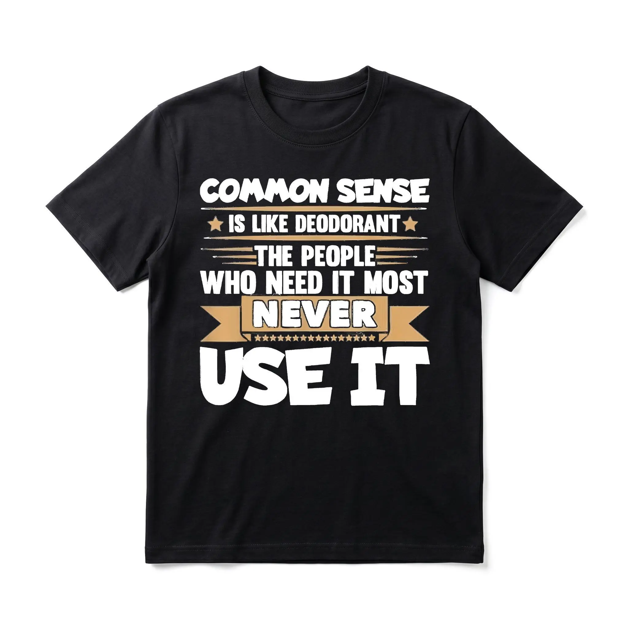 Funny Common Sense Quote Men's Graphic TShirt100% Cotton Short Sleeve Soft TopBold Typography Vintage Print Designfor Daily WearStreetwearWeekendBirthday GiftGift for MenWomen and Friends