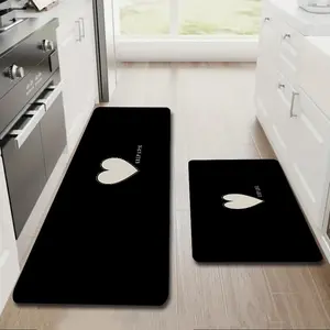 Kitchen Mats for 2/3PCS, Waterproof Kitchen Rugs,Heart "KEEP LOVE" Minimalist Comfort Standing Mat Rug for Home, kitchen, Sink, Laundry, Office