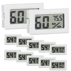 12 Pack Mini Hygrometer Temperature Humidity Meters Gauge Indoor Thermometer Hygrometer LCD Display Fahrenheit ( ℉ ) for Guitar Case,Greenhouse,, Cellar, Closet (White)