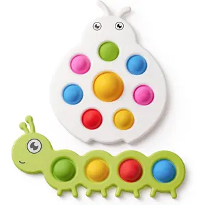 Fidget Popper Sensory Baby Toys for 10+ Months, Christmas Stocking Stuffers Push and Popping Busy Board, Montessori Toys for 1+ Years Old, Airplane Car Travel Toy for Toddlers 1-3 Stress Relieffidget toys