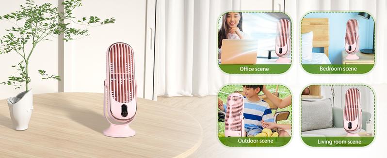 CHEOTIME Table Tower Fan, Portable USB Desk Fan 5 Gears Desktop Fans Quiet Small Personal Fan Brushless Motor Tower Fan Cooling Fan for Car Home Bedroom(White)