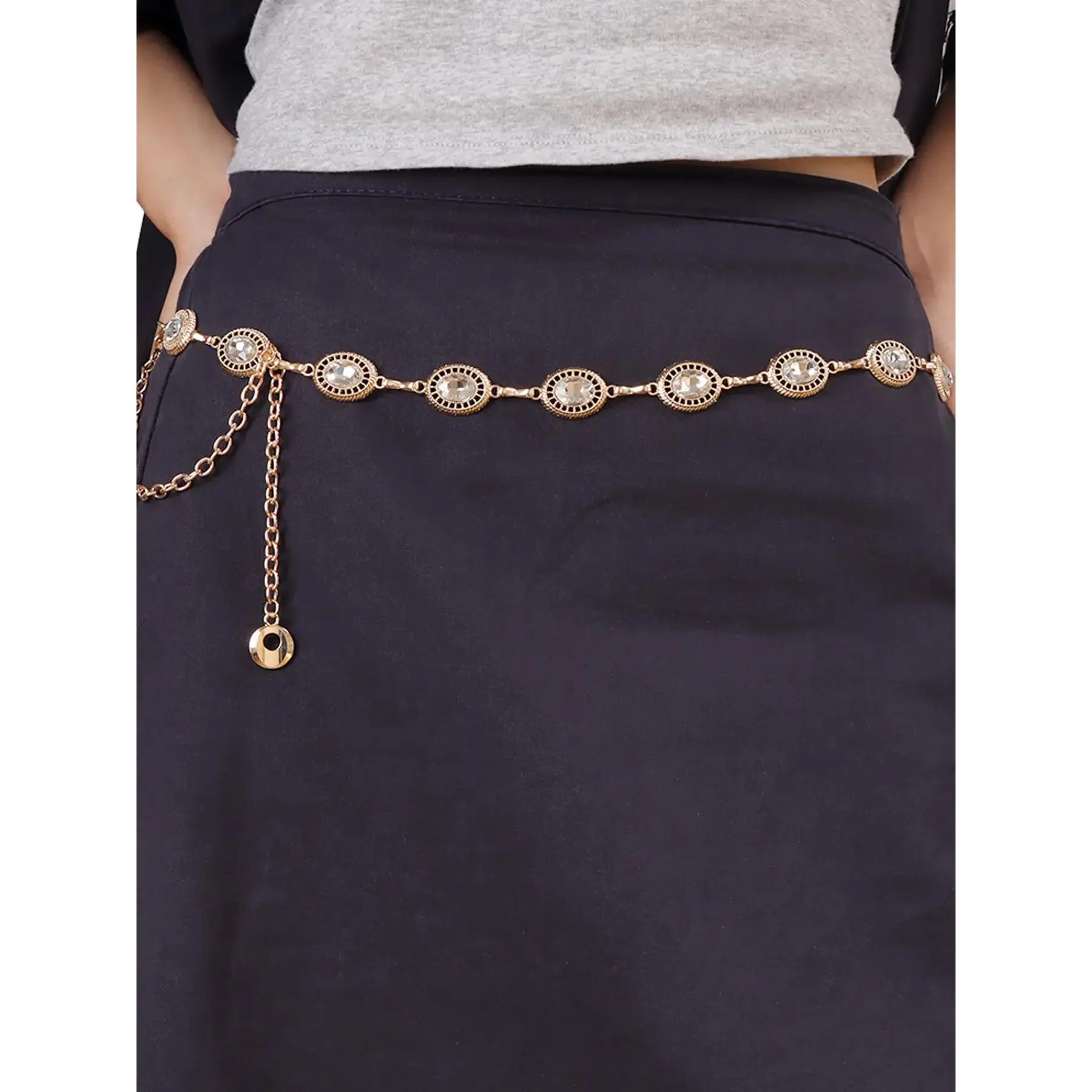 Gold Waist Chain Belt, Body Chain Jewelry for Women, Rhinestone Dress Belt, Greek Goddess Belt, Gold Belts, Waist Belt, Music Festival Accessories, Metal Belts, Rhinestone Decorated Belt, Decorative Belt