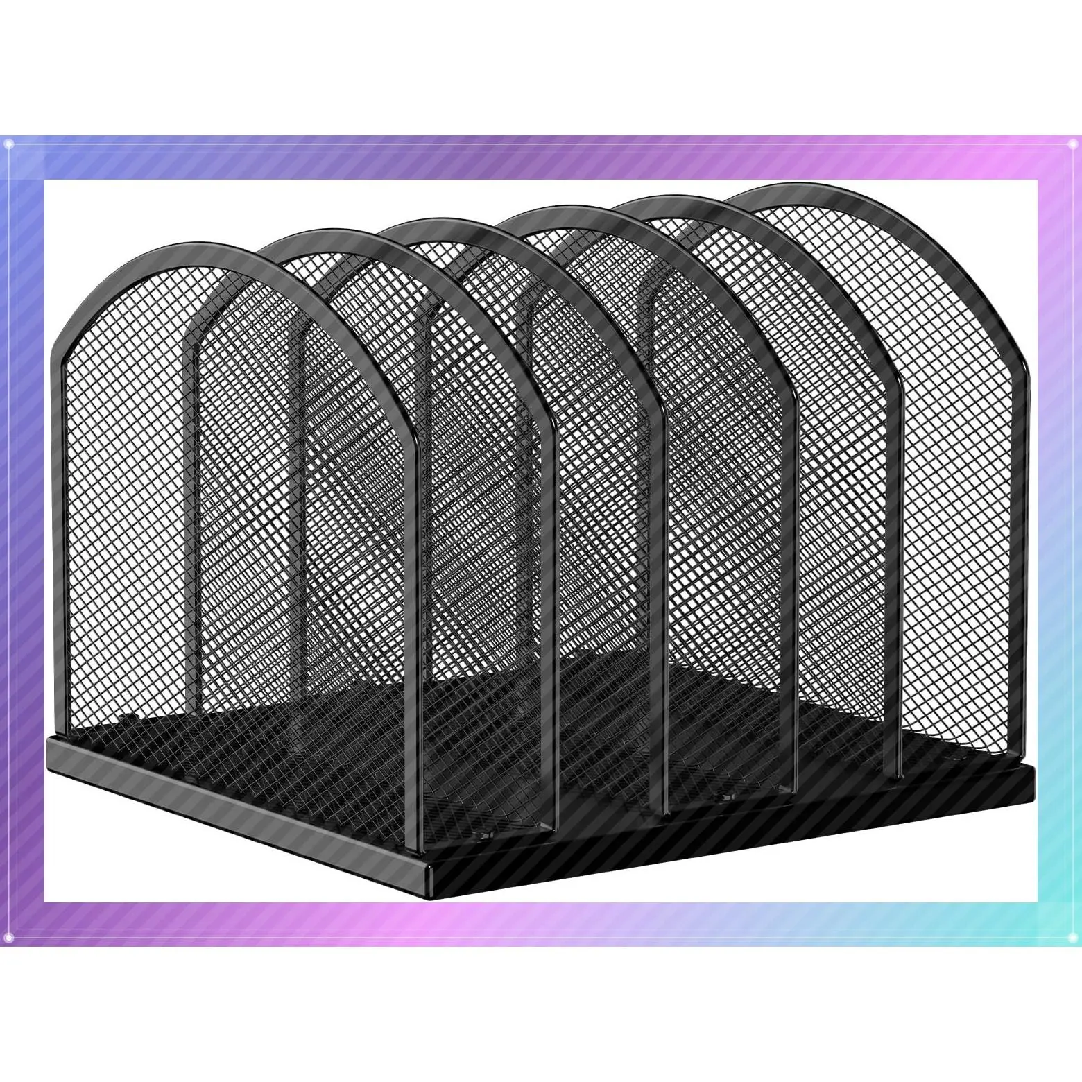 5-Section Vertical Desktop Mesh File Folder Organizer Stand Sorter for Office, Home & Classroom OrganizationGift