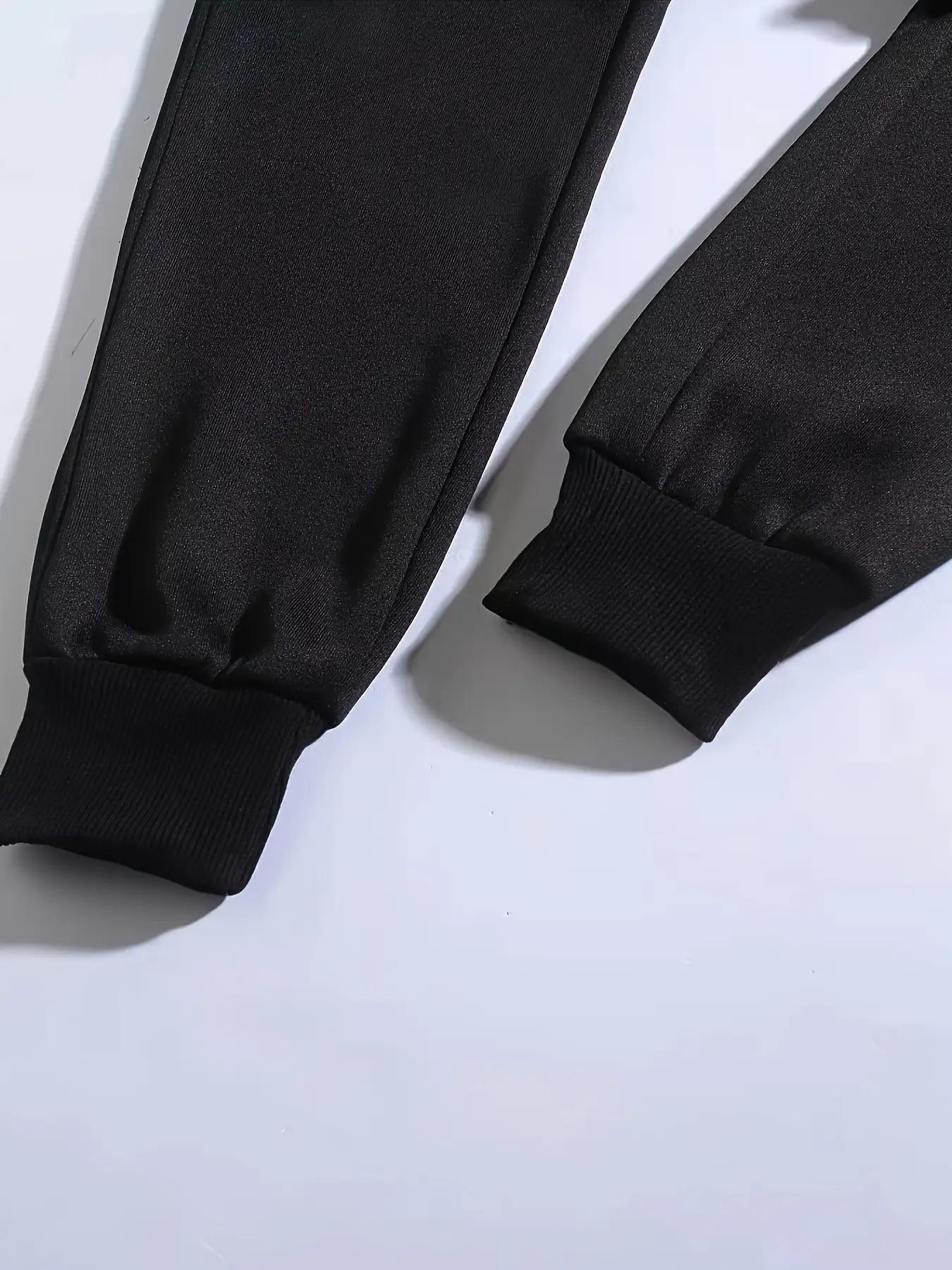 Men's Elastic Waist Sports Pants - Lightweight and Warm with Pockets, Loose Casual Autumn and Winter Outdoor Running Long Pants, Machine Washable Solid Color Comfortable Sports Pants