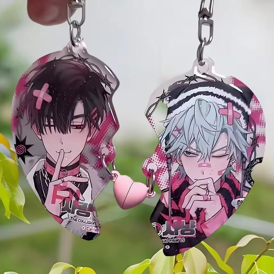 2pcs ALIEN STAGE Anime Couple Keychain Alienstage Ivan Till Luka Hyuna Magnetic Acrylic Pendant Backpack lovers Pendant Gift