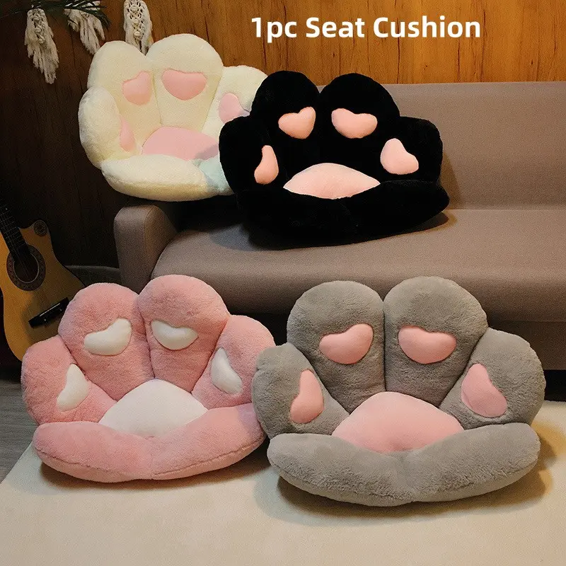 Cute Bear Paw Design Chair Cushion, Soft Comfortable Chair Pad, Lightweight Seat Pad for Dorms and Home Offices, All Seasons Use, Seat Cushions