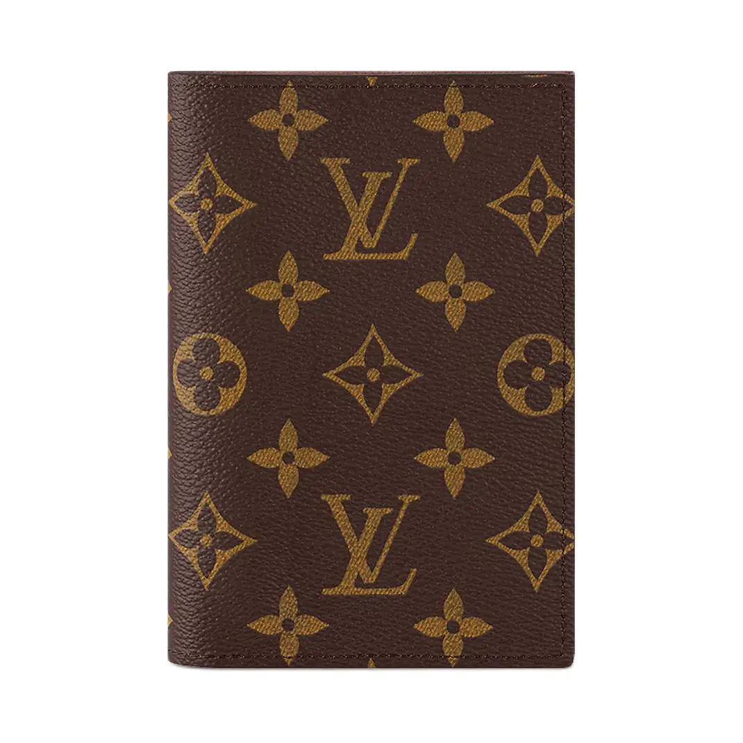 Louis Vuitton Monogram Flip-Top Coated Canvas Passport Wallet for Men and Women, Brown