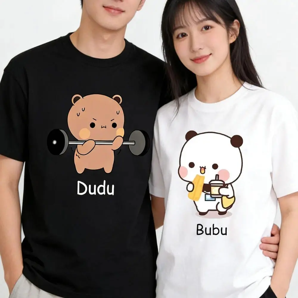 Unisex Bubu & Dudu Graphic T Shirts Set of 2 Couples Poster Shirt Gamer T-Shirt  for Her Cotton Short Sleeve Funny Lover's Gift