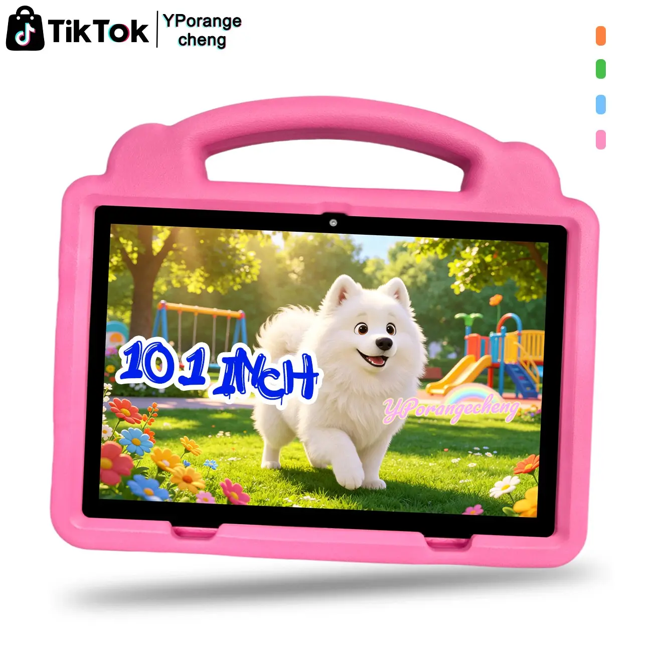 New 10.1 Inch Kids Learning Tablet Bundle, 5G & High Speed WiFi, HD Full Screen, Front & Rear Dual Cameras, Shockproof Protective Case, Educational & Office Use, Gift for Easter Halloween Christmas Birthday, 4 Colors Pink Blue Orange Green, #SummerFind