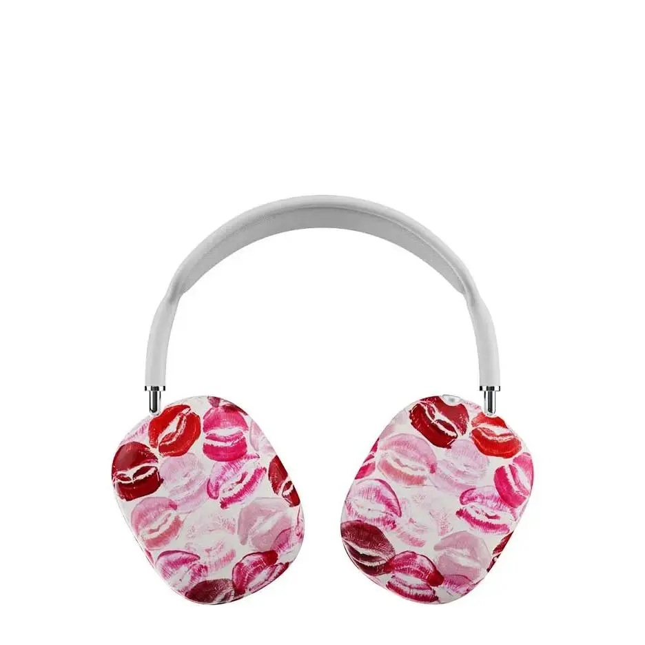 Wildflower Kensington Limited Edition AirPods Max Headphone Case Cover - Durable Pink Kiss Lips Trendy Polycarbonate, Scratchproof, Dustproof Non-Woven Electronic Protection with Wireless Charging Compatibility