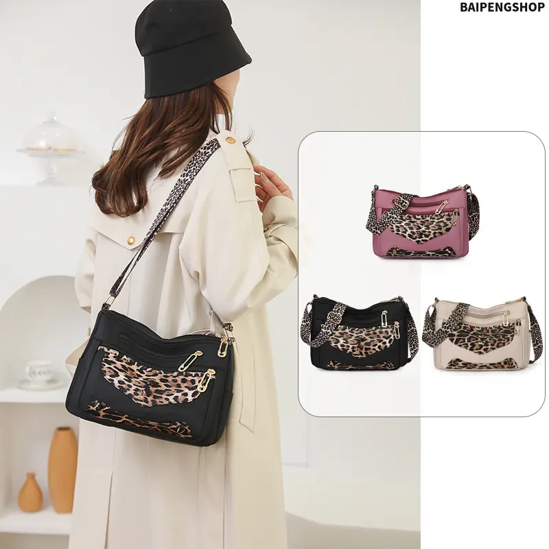2026 Women Trendy Leopard Print Casual Shoulder Bag, Large Capacity Multi-Compartment Convertible Crossbody Sling Bag, Durable Spacious Purse For Gym Workout, Sports & Daily Casual Outings