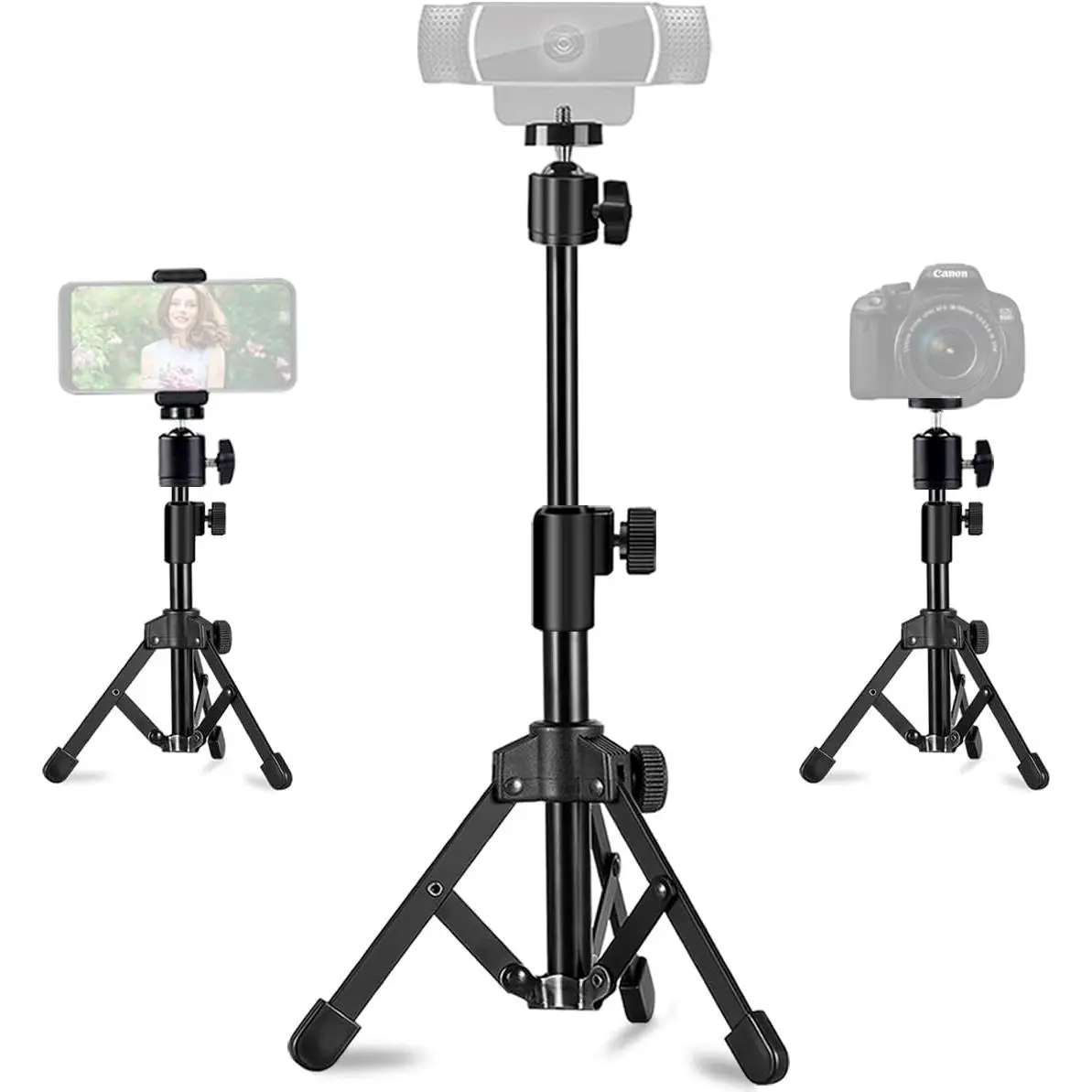 Webcam Tripod Stand Extendable Desktops Tripod for Camera/Phone/Webcam, Desk Tripods Webcam Mount Holder Compatible with  Webcams C925e C922x C922 C930e C930 C920 C615 //Ring Light