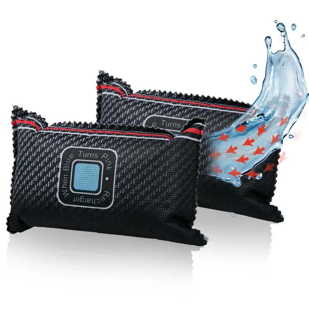 2-Pack Car Dehumidifier Bags, 400g Moisture Absorber for Windshield and Interior, Leak-Proof Reusable, Dashboard Dehumidifier