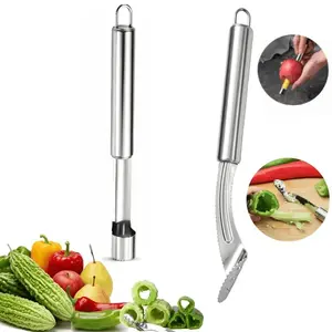 2pcs Kitchen Tools, Fruit And Vegetable Tools, Quick Core Removal, Hawthorn, Red Dates, Cherries And Apples, Fruits And Vegetables, Pepper Core Kitchen Manual Core Extraction Gadget, Multi-Functional Core Removal Tool